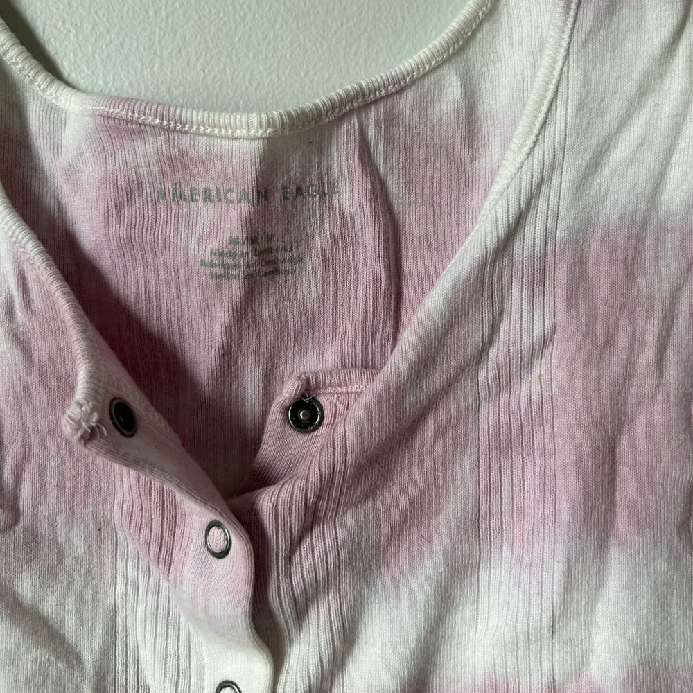 Tie Dye Loose Fit Button Front Tank